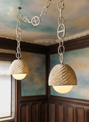Three Light Chandelier<br /><span style="color:#4AB0CE;">Entrega: 4-10 dias en USA</span><br /><span style="color:#4AB0CE;font-size:60%;">PREGUNTE POR ENTREGA EN PANAMA</span><br />Collection: Piasu<br />Finish: Champagne Leaf