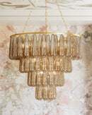 11 Light Chandelier<br /><span style="color:#4AB0CE;">Entrega: 4-10 dias en USA</span><br /><span style="color:#4AB0CE;font-size:60%;">PREGUNTE POR ENTREGA EN PANAMA</span><br />Collection: Milos<br />Finish: Vintage Gold Leaf
