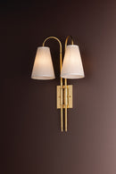 Two Light Wall Sconce<br /><span style="color:#4AB0CE;">Entrega: 4-10 dias en USA</span><br /><span style="color:#4AB0CE;font-size:60%;">PREGUNTE POR ENTREGA EN PANAMA</span><br />Collection: Limoges<br />Finish: Vintage Brass