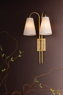 Two Light Wall Sconce<br /><span style="color:#4AB0CE;">Entrega: 4-10 dias en USA</span><br /><span style="color:#4AB0CE;font-size:60%;">PREGUNTE POR ENTREGA EN PANAMA</span><br />Collection: Limoges<br />Finish: Vintage Brass