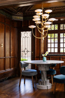 LED Chandelier<br /><span style="color:#4AB0CE;">Entrega: 4-10 dias en USA</span><br /><span style="color:#4AB0CE;font-size:60%;">PREGUNTE POR ENTREGA EN PANAMA</span><br />Collection: Pluro<br />Finish: Vintage Gold Leaf