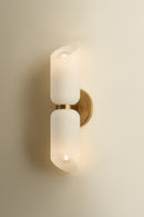 Two Light Bath and Vanity<br /><span style="color:#4AB0CE;">Entrega: 4-10 dias en USA</span><br /><span style="color:#4AB0CE;font-size:60%;">PREGUNTE POR ENTREGA EN PANAMA</span><br />Collection: Hermann<br />Finish: Patina Brass