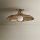 One Light Flush Mount<br /><span style="color:#4AB0CE;">Entrega: 4-10 dias en USA</span><br /><span style="color:#4AB0CE;font-size:60%;">PREGUNTE POR ENTREGA EN PANAMA</span><br />Collection: Rainhill<br />Finish: Patina Brass