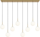 Eight Light Linear Chandelier<br /><span style="color:#4AB0CE;">Entrega: 5-6 semanas en USA</span><br /><span style="color:#4AB0CE;font-size:60%;">PREGUNTE POR ENTREGA EN PANAMA</span><br />Collection: Sorelle<br />Finish: Estate Brass
