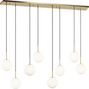 Eight Light Linear Chandelier<br /><span style="color:#4AB0CE;">Entrega: 5-6 semanas en USA</span><br /><span style="color:#4AB0CE;font-size:60%;">PREGUNTE POR ENTREGA EN PANAMA</span><br />Collection: Sorelle<br />Finish: Estate Brass