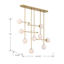 Nine Light Linear Chandelier<br /><span style="color:#4AB0CE;">Entrega: 4-10 dias en USA</span><br /><span style="color:#4AB0CE;font-size:60%;">PREGUNTE POR ENTREGA EN PANAMA</span><br />Collection: Ursolus<br />Finish: Legacy Brass