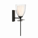 One Light Bath Sconce<br /><span style="color:#4AB0CE;">Entrega: 4-10 dias en USA</span><br /><span style="color:#4AB0CE;font-size:60%;">PREGUNTE POR ENTREGA EN PANAMA</span><br />Collection: Elowen<br />Finish: Dark Matte Black