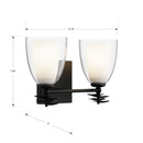 Two Light Vanity<br /><span style="color:#4AB0CE;">Entrega: 4-10 dias en USA</span><br /><span style="color:#4AB0CE;font-size:60%;">PREGUNTE POR ENTREGA EN PANAMA</span><br />Collection: Elowen<br />Finish: Dark Matte Black