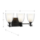 Three Light Vanity<br /><span style="color:#4AB0CE;">Entrega: 4-10 dias en USA</span><br /><span style="color:#4AB0CE;font-size:60%;">PREGUNTE POR ENTREGA EN PANAMA</span><br />Collection: Elowen<br />Finish: Dark Matte Black