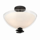 Three Light Semi-Flush Mount<br /><span style="color:#4AB0CE;">Entrega: 4-10 dias en USA</span><br /><span style="color:#4AB0CE;font-size:60%;">PREGUNTE POR ENTREGA EN PANAMA</span><br />Collection: Elowen<br />Finish: Dark Matte Black