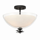 Three Light Semi-Flush Mount<br /><span style="color:#4AB0CE;">Entrega: 4-10 dias en USA</span><br /><span style="color:#4AB0CE;font-size:60%;">PREGUNTE POR ENTREGA EN PANAMA</span><br />Collection: Elowen<br />Finish: Dark Matte Black