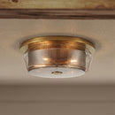 Four Light Flush Mount<br /><span style="color:#4AB0CE;">Entrega: 4-10 dias en USA</span><br /><span style="color:#4AB0CE;font-size:60%;">PREGUNTE POR ENTREGA EN PANAMA</span><br />Collection: Kiruna<br />Finish: Legacy Brass