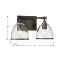 Two Light Vanity<br /><span style="color:#4AB0CE;">Entrega: 4-10 dias en USA</span><br /><span style="color:#4AB0CE;font-size:60%;">PREGUNTE POR ENTREGA EN PANAMA</span><br />Collection: Wynnfrost<br />Finish: Rustic Gun Metal