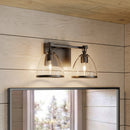 Two Light Vanity<br /><span style="color:#4AB0CE;">Entrega: 4-10 dias en USA</span><br /><span style="color:#4AB0CE;font-size:60%;">PREGUNTE POR ENTREGA EN PANAMA</span><br />Collection: Wynnfrost<br />Finish: Rustic Gun Metal