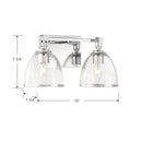 Two Light Vanity<br /><span style="color:#4AB0CE;">Entrega: 4-10 dias en USA</span><br /><span style="color:#4AB0CE;font-size:60%;">PREGUNTE POR ENTREGA EN PANAMA</span><br />Collection: Wynnfrost<br />Finish: Chrome