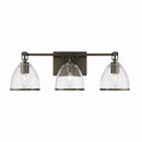 Three Light Vanity<br /><span style="color:#4AB0CE;">Entrega: 4-10 dias en USA</span><br /><span style="color:#4AB0CE;font-size:60%;">PREGUNTE POR ENTREGA EN PANAMA</span><br />Collection: Wynnfrost<br />Finish: Rustic Gun Metal