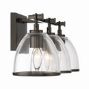 Three Light Vanity<br /><span style="color:#4AB0CE;">Entrega: 4-10 dias en USA</span><br /><span style="color:#4AB0CE;font-size:60%;">PREGUNTE POR ENTREGA EN PANAMA</span><br />Collection: Wynnfrost<br />Finish: Rustic Gun Metal