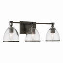 Three Light Vanity<br /><span style="color:#4AB0CE;">Entrega: 4-10 dias en USA</span><br /><span style="color:#4AB0CE;font-size:60%;">PREGUNTE POR ENTREGA EN PANAMA</span><br />Collection: Wynnfrost<br />Finish: Rustic Gun Metal