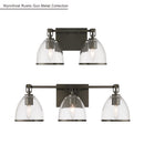 Three Light Vanity<br /><span style="color:#4AB0CE;">Entrega: 4-10 dias en USA</span><br /><span style="color:#4AB0CE;font-size:60%;">PREGUNTE POR ENTREGA EN PANAMA</span><br />Collection: Wynnfrost<br />Finish: Rustic Gun Metal