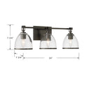 Three Light Vanity<br /><span style="color:#4AB0CE;">Entrega: 4-10 dias en USA</span><br /><span style="color:#4AB0CE;font-size:60%;">PREGUNTE POR ENTREGA EN PANAMA</span><br />Collection: Wynnfrost<br />Finish: Rustic Gun Metal