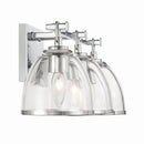 Three Light Vanity<br /><span style="color:#4AB0CE;">Entrega: 4-10 dias en USA</span><br /><span style="color:#4AB0CE;font-size:60%;">PREGUNTE POR ENTREGA EN PANAMA</span><br />Collection: Wynnfrost<br />Finish: Chrome