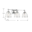 Three Light Vanity<br /><span style="color:#4AB0CE;">Entrega: 4-10 dias en USA</span><br /><span style="color:#4AB0CE;font-size:60%;">PREGUNTE POR ENTREGA EN PANAMA</span><br />Collection: Wynnfrost<br />Finish: Chrome