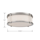 LED Flush Mount<br /><span style="color:#4AB0CE;">Entrega: 4-10 dias en USA</span><br /><span style="color:#4AB0CE;font-size:60%;">PREGUNTE POR ENTREGA EN PANAMA</span><br />Collection: Merick<br />Finish: Brushed Nickel