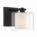 One Light Bath Sconce<br /><span style="color:#4AB0CE;">Entrega: 4-10 dias en USA</span><br /><span style="color:#4AB0CE;font-size:60%;">PREGUNTE POR ENTREGA EN PANAMA</span><br />Collection: Seville<br />Finish: Dark Matte Black