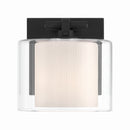 One Light Bath Sconce<br /><span style="color:#4AB0CE;">Entrega: 4-10 dias en USA</span><br /><span style="color:#4AB0CE;font-size:60%;">PREGUNTE POR ENTREGA EN PANAMA</span><br />Collection: Seville<br />Finish: Dark Matte Black