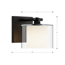 One Light Bath Sconce<br /><span style="color:#4AB0CE;">Entrega: 4-10 dias en USA</span><br /><span style="color:#4AB0CE;font-size:60%;">PREGUNTE POR ENTREGA EN PANAMA</span><br />Collection: Seville<br />Finish: Dark Matte Black