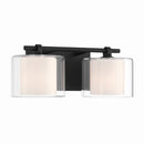 Two Light Vanity<br /><span style="color:#4AB0CE;">Entrega: 4-10 dias en USA</span><br /><span style="color:#4AB0CE;font-size:60%;">PREGUNTE POR ENTREGA EN PANAMA</span><br />Collection: Seville<br />Finish: Dark Matte Black