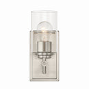 One Light Bath Sconce<br /><span style="color:#4AB0CE;">Entrega: 4-10 dias en USA</span><br /><span style="color:#4AB0CE;font-size:60%;">PREGUNTE POR ENTREGA EN PANAMA</span><br />Collection: Binsly<br />Finish: Brushed Nickel