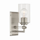 One Light Bath Sconce<br /><span style="color:#4AB0CE;">Entrega: 4-10 dias en USA</span><br /><span style="color:#4AB0CE;font-size:60%;">PREGUNTE POR ENTREGA EN PANAMA</span><br />Collection: Binsly<br />Finish: Brushed Nickel