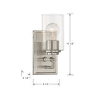 One Light Bath Sconce<br /><span style="color:#4AB0CE;">Entrega: 4-10 dias en USA</span><br /><span style="color:#4AB0CE;font-size:60%;">PREGUNTE POR ENTREGA EN PANAMA</span><br />Collection: Binsly<br />Finish: Brushed Nickel