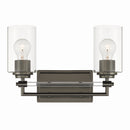 Two Light Vanity<br /><span style="color:#4AB0CE;">Entrega: 4-10 dias en USA</span><br /><span style="color:#4AB0CE;font-size:60%;">PREGUNTE POR ENTREGA EN PANAMA</span><br />Collection: Binsly<br />Finish: Rustic Gun Metal