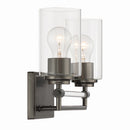Two Light Vanity<br /><span style="color:#4AB0CE;">Entrega: 4-10 dias en USA</span><br /><span style="color:#4AB0CE;font-size:60%;">PREGUNTE POR ENTREGA EN PANAMA</span><br />Collection: Binsly<br />Finish: Rustic Gun Metal