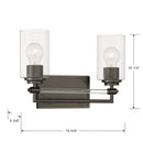 Two Light Vanity<br /><span style="color:#4AB0CE;">Entrega: 4-10 dias en USA</span><br /><span style="color:#4AB0CE;font-size:60%;">PREGUNTE POR ENTREGA EN PANAMA</span><br />Collection: Binsly<br />Finish: Rustic Gun Metal