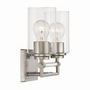 Two Light Vanity<br /><span style="color:#4AB0CE;">Entrega: 4-10 dias en USA</span><br /><span style="color:#4AB0CE;font-size:60%;">PREGUNTE POR ENTREGA EN PANAMA</span><br />Collection: Binsly<br />Finish: Brushed Nickel