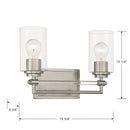 Two Light Vanity<br /><span style="color:#4AB0CE;">Entrega: 4-10 dias en USA</span><br /><span style="color:#4AB0CE;font-size:60%;">PREGUNTE POR ENTREGA EN PANAMA</span><br />Collection: Binsly<br />Finish: Brushed Nickel