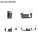 Three Light Vanity<br /><span style="color:#4AB0CE;">Entrega: 4-10 dias en USA</span><br /><span style="color:#4AB0CE;font-size:60%;">PREGUNTE POR ENTREGA EN PANAMA</span><br />Collection: Binsly<br />Finish: Rustic Gun Metal