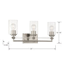 Three Light Vanity<br /><span style="color:#4AB0CE;">Entrega: 4-10 dias en USA</span><br /><span style="color:#4AB0CE;font-size:60%;">PREGUNTE POR ENTREGA EN PANAMA</span><br />Collection: Binsly<br />Finish: Brushed Nickel