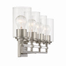 Four Light Vanity<br /><span style="color:#4AB0CE;">Entrega: 4-10 dias en USA</span><br /><span style="color:#4AB0CE;font-size:60%;">PREGUNTE POR ENTREGA EN PANAMA</span><br />Collection: Binsly<br />Finish: Brushed Nickel