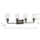 Four Light Vanity<br /><span style="color:#4AB0CE;">Entrega: 4-10 dias en USA</span><br /><span style="color:#4AB0CE;font-size:60%;">PREGUNTE POR ENTREGA EN PANAMA</span><br />Collection: Binsly<br />Finish: Brushed Nickel