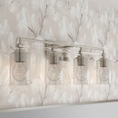 Four Light Vanity<br /><span style="color:#4AB0CE;">Entrega: 4-10 dias en USA</span><br /><span style="color:#4AB0CE;font-size:60%;">PREGUNTE POR ENTREGA EN PANAMA</span><br />Collection: Binsly<br />Finish: Brushed Nickel