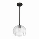 One Light Convertible Pendant/Semi-Flush Mount<br /><span style="color:#4AB0CE;">Entrega: 4-10 dias en USA</span><br /><span style="color:#4AB0CE;font-size:60%;">PREGUNTE POR ENTREGA EN PANAMA</span><br />Collection: Glint<br />Finish: Dark Bronze