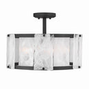 Four Light Semi-Flush Mount<br /><span style="color:#4AB0CE;">Entrega: 4-10 dias en USA</span><br /><span style="color:#4AB0CE;font-size:60%;">PREGUNTE POR ENTREGA EN PANAMA</span><br />Collection: Veil<br />Finish: Dark Matte Black