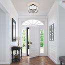 Four Light Semi-Flush Mount<br /><span style="color:#4AB0CE;">Entrega: 4-10 dias en USA</span><br /><span style="color:#4AB0CE;font-size:60%;">PREGUNTE POR ENTREGA EN PANAMA</span><br />Collection: Veil<br />Finish: Dark Matte Black