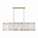 Six Light Linear Chandelier<br /><span style="color:#4AB0CE;">Entrega: 4-10 dias en USA</span><br /><span style="color:#4AB0CE;font-size:60%;">PREGUNTE POR ENTREGA EN PANAMA</span><br />Collection: Veil<br />Finish: Legacy Brass