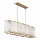 Six Light Linear Chandelier<br /><span style="color:#4AB0CE;">Entrega: 4-10 dias en USA</span><br /><span style="color:#4AB0CE;font-size:60%;">PREGUNTE POR ENTREGA EN PANAMA</span><br />Collection: Veil<br />Finish: Legacy Brass