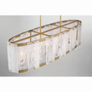 Six Light Linear Chandelier<br /><span style="color:#4AB0CE;">Entrega: 4-10 dias en USA</span><br /><span style="color:#4AB0CE;font-size:60%;">PREGUNTE POR ENTREGA EN PANAMA</span><br />Collection: Veil<br />Finish: Legacy Brass